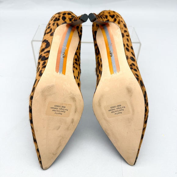 Sam Edelman Womens 6.5 Vienna Leopard Print Calf Hair Pointed Toe Pumps Heels - Picture 12 of 13
